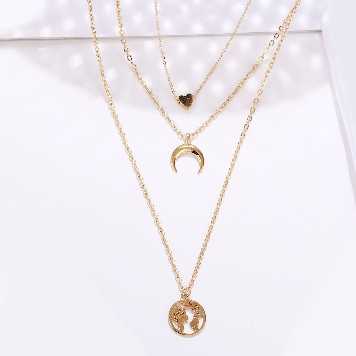 3 Piece Necklace 18K Gold Plated Necklace in 18K Gold Plated