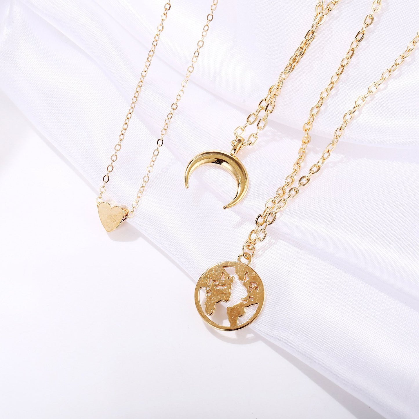 3 Piece Necklace 18K Gold Plated Necklace in 18K Gold Plated