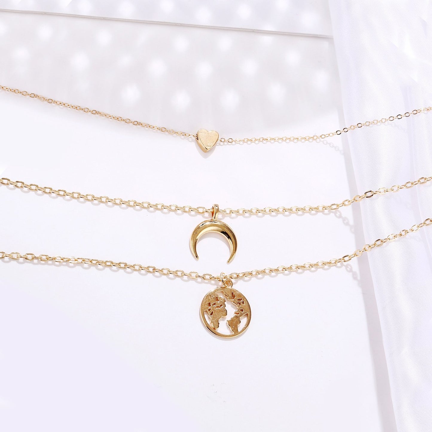 3 Piece Necklace 18K Gold Plated Necklace in 18K Gold Plated