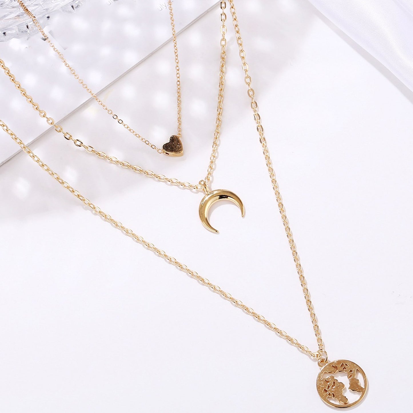 3 Piece Necklace 18K Gold Plated Necklace in 18K Gold Plated