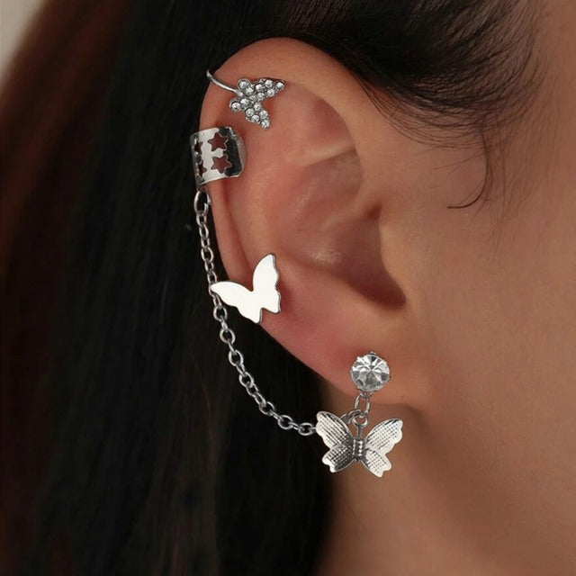 Sparkling Crystal Earring Butterflies